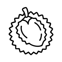 durian icon, fruits line art, fruits icon - simple black line art icon of durian perfect for logos, and fruits-themed designs.