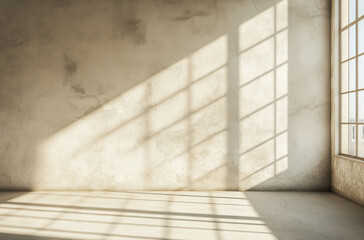 Bright empty room with a blank white wall, perfect for design experiments, branding, or product photography