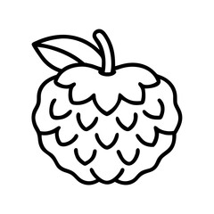 custard apple icon, fruits line art, fruits icon - simple black line art icon of custard apple perfect for logos, and fruits-themed designs.