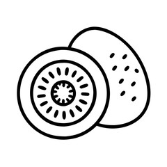 kiwi icon, fruits line art, fruits icon - simple black line art icon of kiwi perfect for logos, and fruits-themed designs.