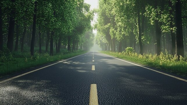 Road in the Green Mountains Forest in 16K Resolution