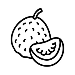 breadfruit icon, fruits line art, fruits icon - simple black line art icon of breadfruit perfect for logos, and fruits-themed designs.
