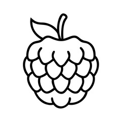 sugar apple icon, fruits line art, fruits icon - simple black line art icon of sugar apple perfect for logos, and fruits-themed designs.
