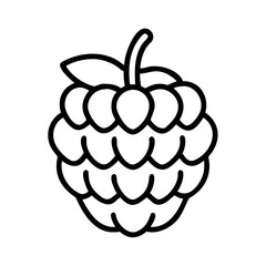 sugar apple icon, fruits line art, fruits icon - simple black line art icon of sugar apple perfect for logos, and fruits-themed designs.