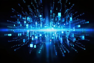 each key press releases bursts of binary code s and s that float