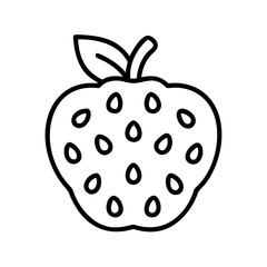 cherimoya icon, fruits line art, fruits icon - simple black line art icon of cherimoya perfect for logos, and fruits-themed designs.