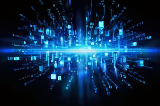 each key press releases bursts of binary code s and s that float