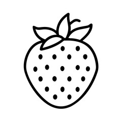pineberry icon, fruits line art, fruits icon - simple black line art icon of pineberry perfect for logos, and fruits-themed designs.