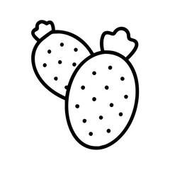 cactus pear icon, fruits line art, fruits icon - simple black line art icon of cactus pear perfect for logos, and fruits-themed designs.
