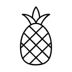 pineapple icon, fruits line art, fruits icon - simple black line art icon of pineapple perfect for logos, and fruits-themed designs.