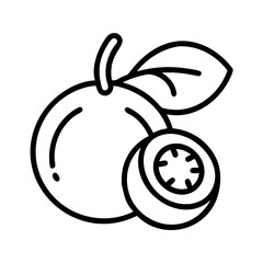 jabuticaba icon, fruits line art, fruits icon - simple black line art icon of jabuticaba perfect for logos, and fruits-themed designs.