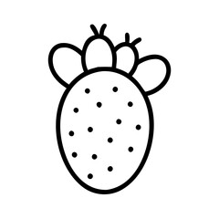 cactus pear icon, fruits line art, fruits icon - simple black line art icon of cactus pear perfect for logos, and fruits-themed designs.