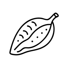 sorrel icon, fruits line art, fruits icon - simple black line art icon of sorrel perfect for logos, and fruits-themed designs.