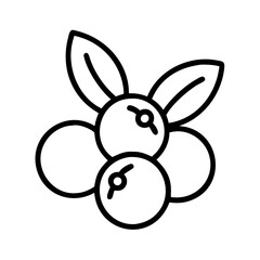 cranberry icon, fruits line art, fruits icon - simple black line art icon of cranberry perfect for logos, and fruits-themed designs.