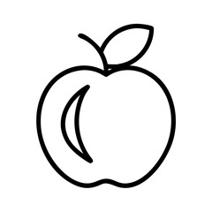 peach icon, fruits line art, fruits icon - simple black line art icon of peach perfect for logos, and fruits-themed designs.