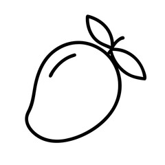 mango icon, fruits line art, fruits icon - simple black line art icon of mango perfect for logos, and fruits-themed designs.