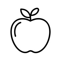 apple icon, fruits line art, fruits icon - simple black line art icon of apple perfect for logos, and fruits-themed designs.