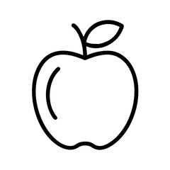 apple icon, fruits line art, fruits icon - simple black line art icon of apple perfect for logos, and fruits-themed designs.