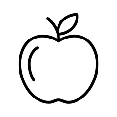 apple icon, fruits line art, fruits icon - simple black line art icon of apple perfect for logos, and fruits-themed designs.
