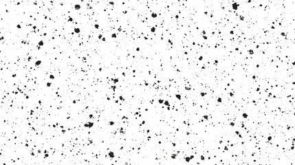 Obraz premium Abstract black ink splatters on white background, textured overlay design element for website or print.