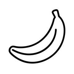 banana icon, fruits line art, fruits icon - simple black line art icon of banana perfect for logos, and fruits-themed designs.