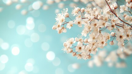 Dreamy Gypsophila Flowers with Soft Background and Dreamy Bokeh Effect