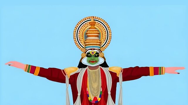Kathakali Dance Face, traditional form of classical Indian dance, Kerala traditional folk dance kathakali, Kerala festival happy onam with kathakali face