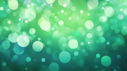 Fototapeta premium Abstract Green Bokeh Background with Varying Circle Sizes