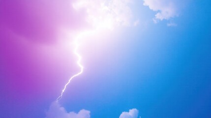 Serene Sky Pastel Lightning Bolt Dramatic Nature Cloudscape