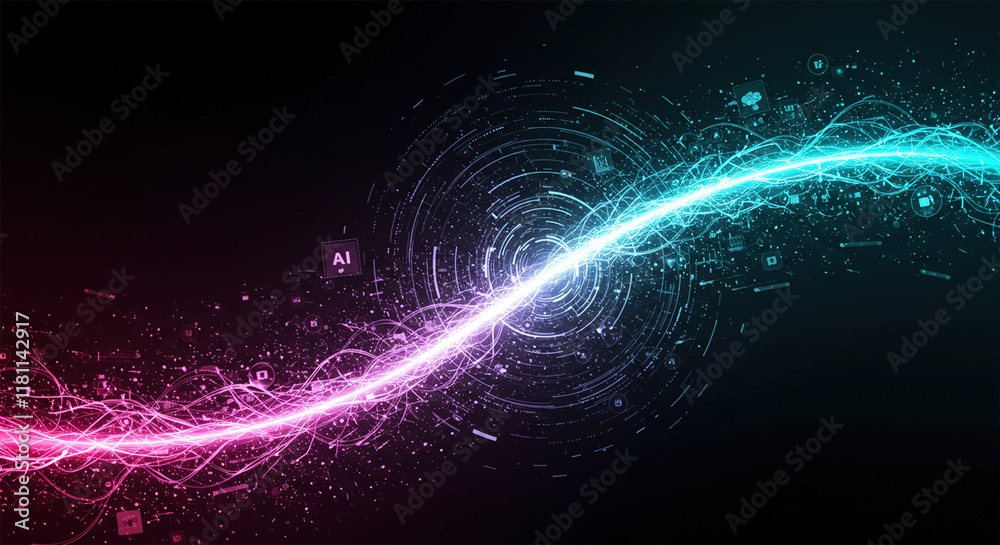Poster network branching of elements in space on the subject of data structures and modern technology