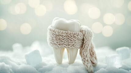Sensitivity relief for teeth using a warm scarf during cold weather