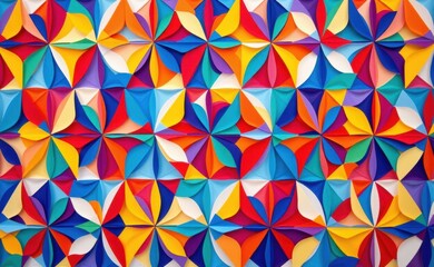 A whimsical scene with colorful confetti raining down from a vibrant sky over a field of flowers, creating a joyful and celebratory atmosphere.