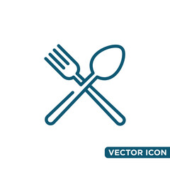 Minimalist Fork and Spoon Icon Design Template