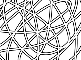 Abstract monochrome outline pattern vector background texture black and white fabric textile paper print art decoration editable