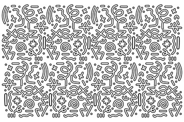 Abstract monochrome line pattern vector background texture layout fabric textile paper print art decoration editable