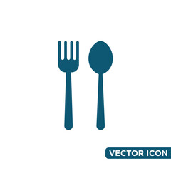 Minimalist Fork and Spoon Icon Design Template