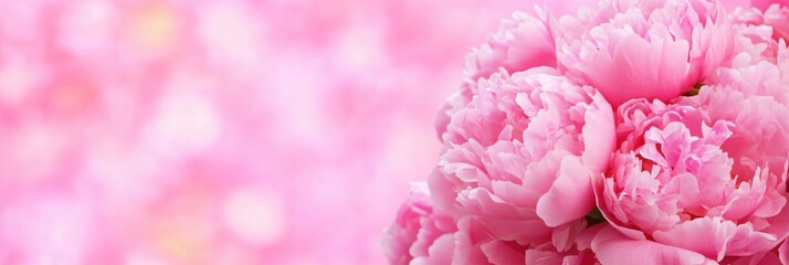 Delicate Pink Peonies Soft Blurred Background Floral Beauty Spring Blossom Romance
