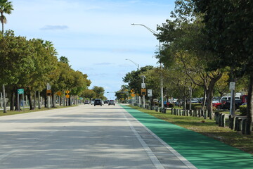 Naklejka premium Bike bicycle road green track on road