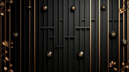 Obraz premium Elegant Black and Gold Geometric Wall Art Decor