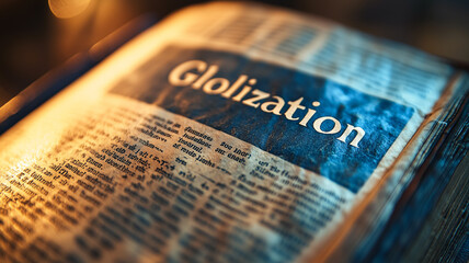 Glolization: Unveiling the mysteries of a bygone era. An antique book, its pages filled with the enigmatic word "Glolization.