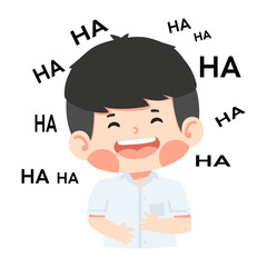 Kid cartoon boy  laughing character
