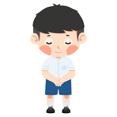 Kid bowing apology bow paying respect