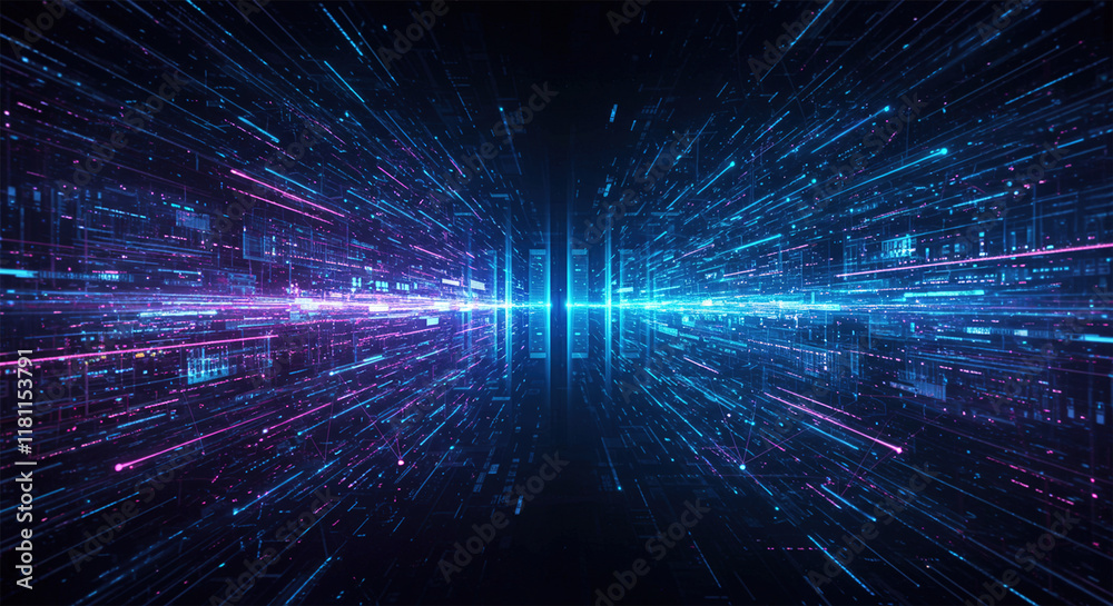 Poster abstract technology big data background concept. motion of digital data flow. transferring of big da