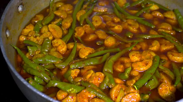 Homemade Amla and Green Chilli Pickle Preparation in Indian Kitchen