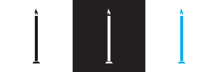 Set candle icon for religion commemorative and party. . isolated on white and black background. vector illustration. EPS 10