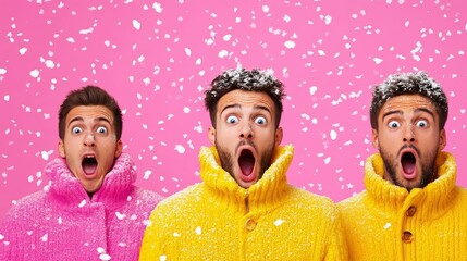 A group photo where one person sneezes at the exact moment, creating a hilarious face for Awkward Moments Day memories 