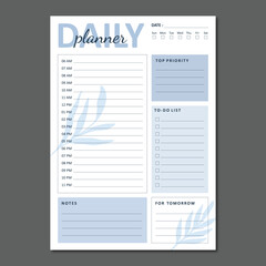 Daily planner vector template