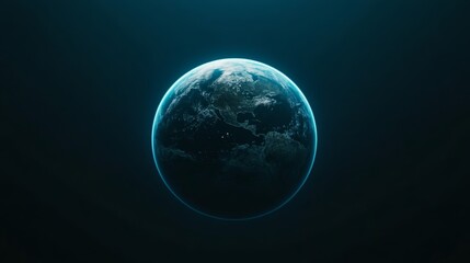 A darkened globe with faint glowing edges, with text reading Unite for Earth Hour on a deep black and blue gradient background 