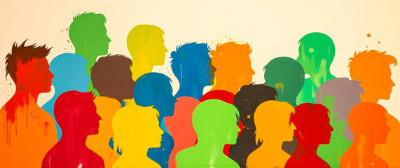 colorful composition diverse silhouettes