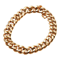 Obraz premium Gold Chain on White Background on transparent PNG background.